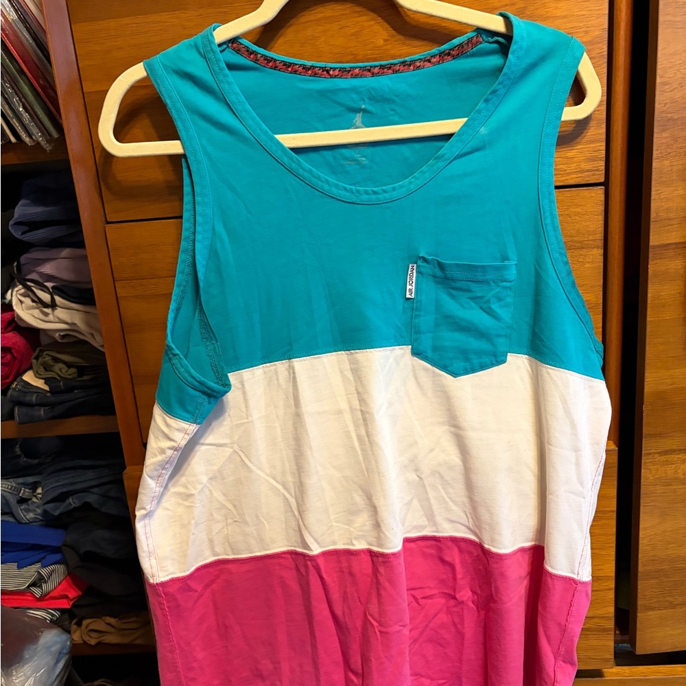 Air Jordan vintage Teal & White Colorblock Pocket Tank